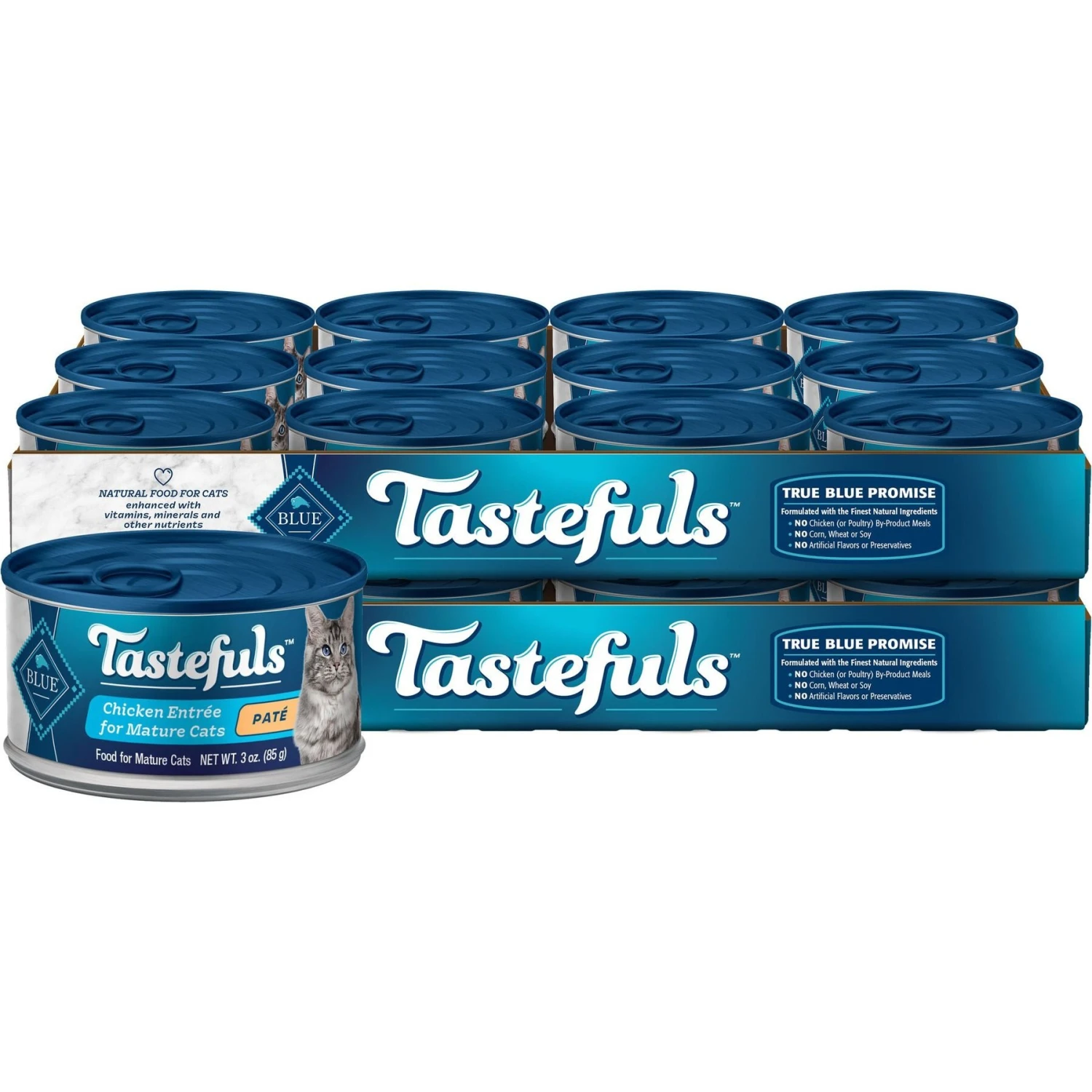 Blue Buffalo Tastefuls Natural Chicken Adult 7+ Dry Cat Food & Blue Buffalo Tastefuls Chicken Entrée Mature Cats Pate Wet Cat Food, 3-oz Can, Case Of 24 6 Blue Buffalo Tastefuls Natural Chicken Adult 7+ Dry Cat Food & Blue Buffalo Tastefuls Chicken Entrée Mature Cats Pate Wet Cat Food, 3-oz Can, Case Of 24 - Image 6