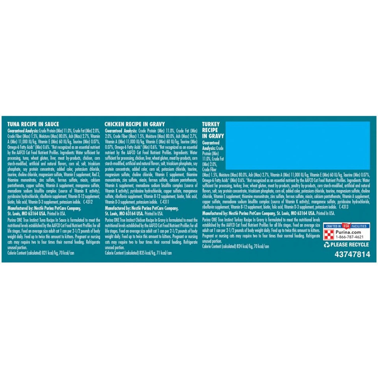 Purina ONE Tender Selects Blend With Real Chicken Dry Cat Food & Purina ONE True Instinct Turkey, Chicken & Tuna Variety Pack Canned Cat Food 7 Purina ONE Tender Selects Blend With Real Chicken Dry Cat Food & Purina ONE True Instinct Turkey, Chicken & Tuna Variety Pack Canned Cat Food - Image 7