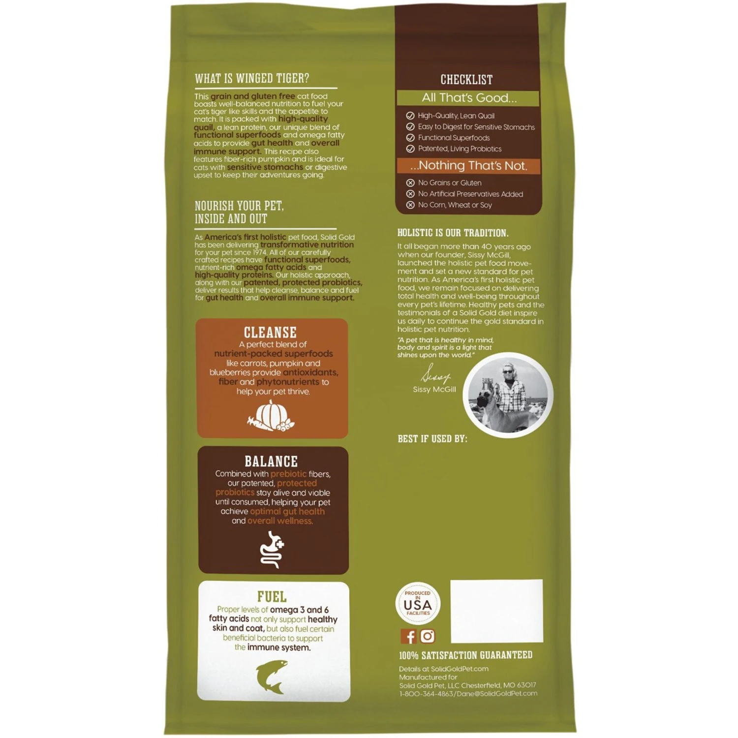 Solid Gold Winged Tiger With Quail & Pumpkin Grain-Free Sensitive Stomach Adult Dry Cat Food 7 Solid Gold Winged Tiger With Quail & Pumpkin Grain-Free Sensitive Stomach Adult Dry Cat Food - Image 7