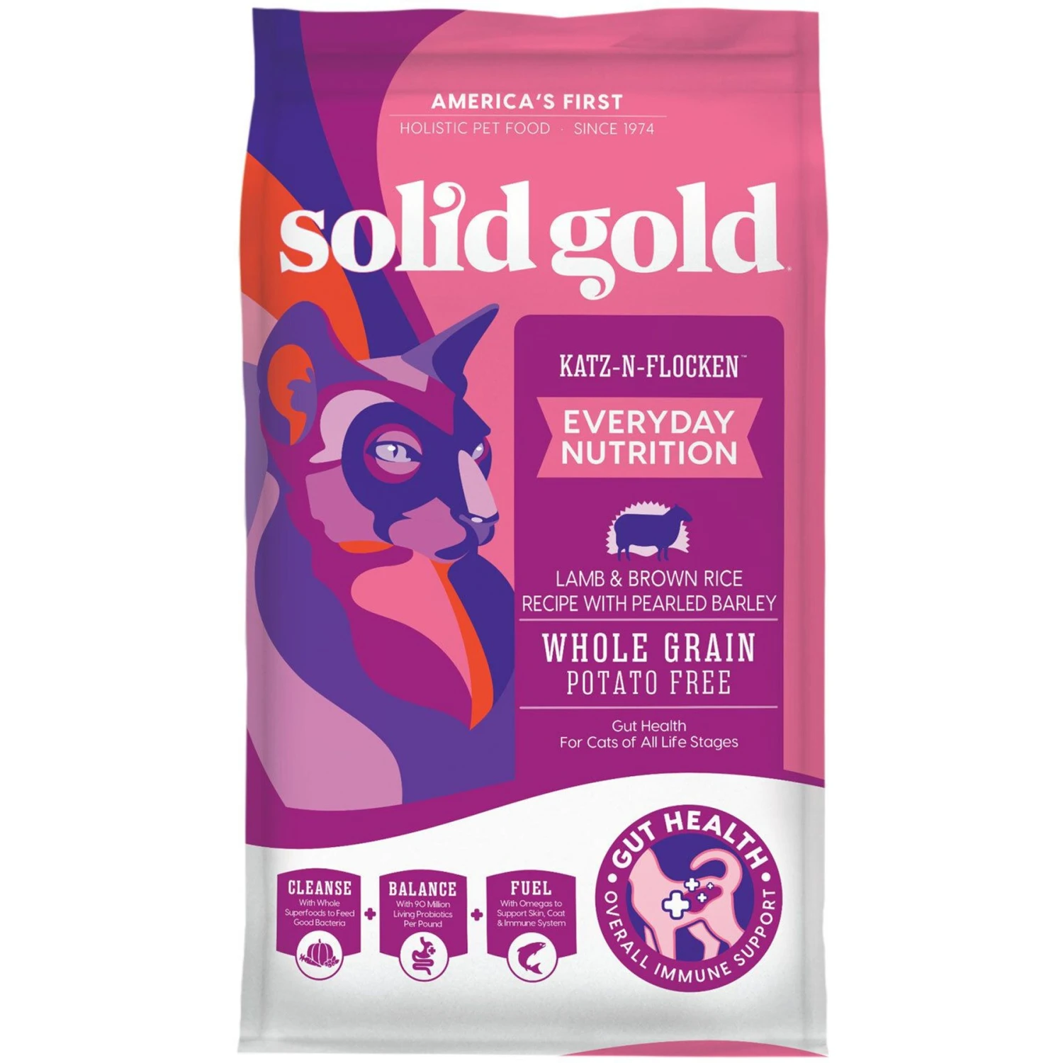 Solid Gold Katz-n-Flocken Lamb & Brown Rice Recipe With Pearled Barley Whole Grain Dry Cat Food 1 Solid Gold Katz-n-Flocken Lamb & Brown Rice Recipe With Pearled Barley Whole Grain Dry Cat Food